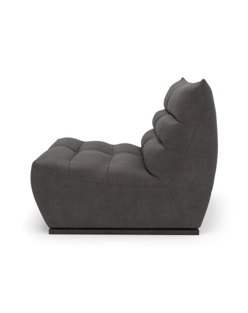 Fauteuil modulable Jody Tissu effet cuir vintage Gris étain - 85x112x80
