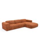 Canapé d'angle droit NOVA Velours tramé Terracotta - 280x165x73