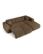 LIVA Wandelbares rechtes Weitwinkelsofa aus strukturiertem Samt, expressobraun — 283 x 180 x 73