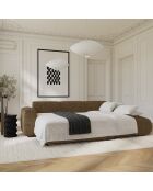 LIVA Wandelbares rechtes Weitwinkelsofa aus strukturiertem Samt, expressobraun — 283 x 180 x 73