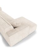 Linkes Ecksofa mit 2 dekorativen Kissen RUBEN Corduroy XXL Cream - 323x173x78