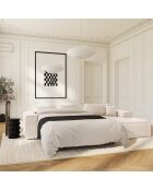 Divano angolare destro trasformabile materasso express 140 cm RUBY velluto crema 140 cm - 320x165x80