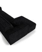 Linkerhoekbank met 2 sierkussens RUBEN Corduroy XXL Zwart - 323x173x78
