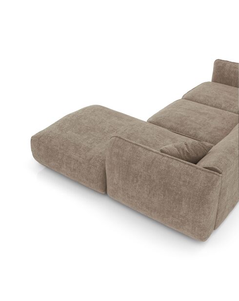 LIAM Ecksofa für rechts, beiger, verwitterter Samt — 272x90x74