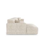 Linkerhoekbank met 2 sierkussens RUBEN Velours Cream - 323x173x78