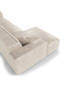 Linkerhoekbank met 2 sierkussens RUBEN Velours Cream - 323x173x78