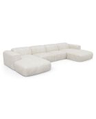 Canapé panoramique Velours tramé Crème - 363x165x73