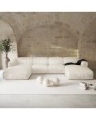 Canapé panoramique Velours tramé Crème - 363x165x73