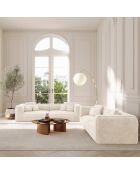 ROMY 3-zitsbank creme geweven fluweel - 250x105x70