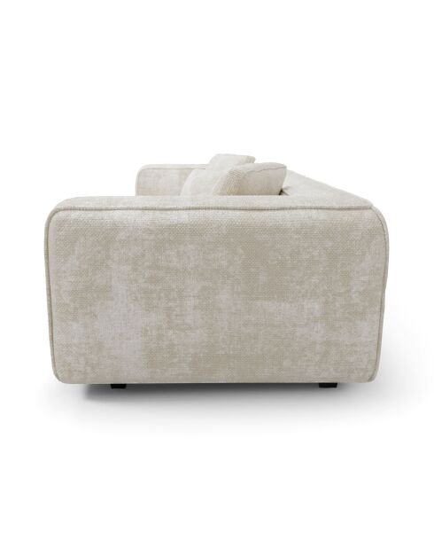 ROMY 3-Sitzer-Sofa aus cremefarbenem gewebtem Samt - 250x105x70
