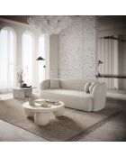 EMY 2-Sitzer-Sofa Cremefarbener Webstoff - 185x88x77