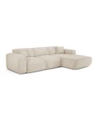 Divano angolare destro convertibile LIVA Beige Textured Velvet - 283x180x73