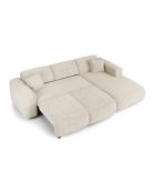 Divano angolare destro convertibile LIVA Beige Textured Velvet - 283x180x73