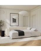 Divano angolare destro convertibile LIVA Beige Textured Velvet - 283x180x73