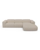 NOVA Rechtes Ecksofa aus beigem Bouclette-Stoff — 280x165x73