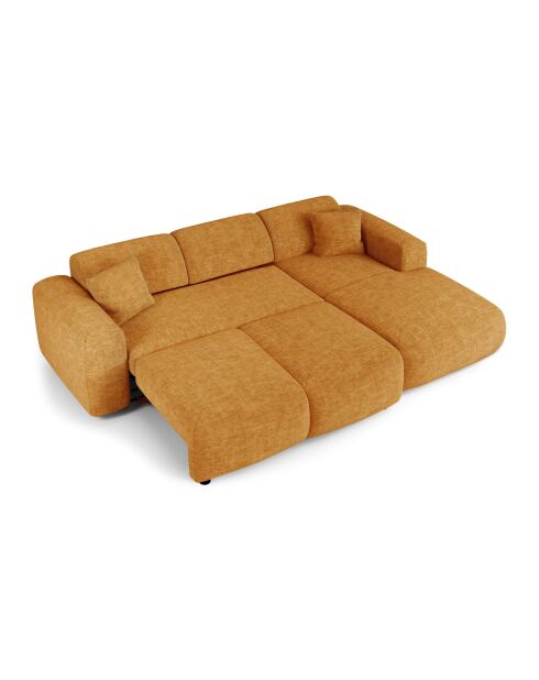 LIVA converteerbare hoekbank rechts Mosterdgeel getextureerd fluweel - 283x180x73