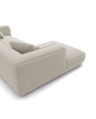 Linkes Ecksofa 255 cm ROMY Weicher gewebter Duschstoff Beige - 255x160x70