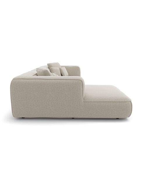 Linkes Ecksofa 255 cm ROMY Weicher gewebter Duschstoff Beige - 255x160x70