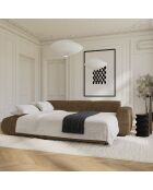 LIVA Wandelbares linkes Weitwinkelsofa aus strukturiertem Samt, expressobraun — 283 x 180 x 73