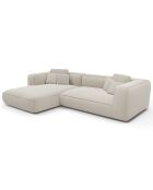 Linkes Ecksofa 280cm ROMY Soft-Touch-Webstoff Beige - 280x166x70