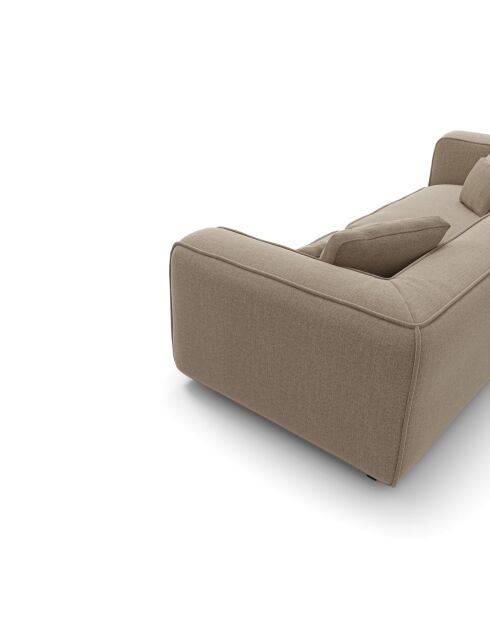 ROMY 3-zitsbank Zacht geweven douchestof Taupe - 250x105x70