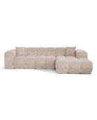 COVA Rechtecksofa Beiger geprägter Samt - 290x94x69,5