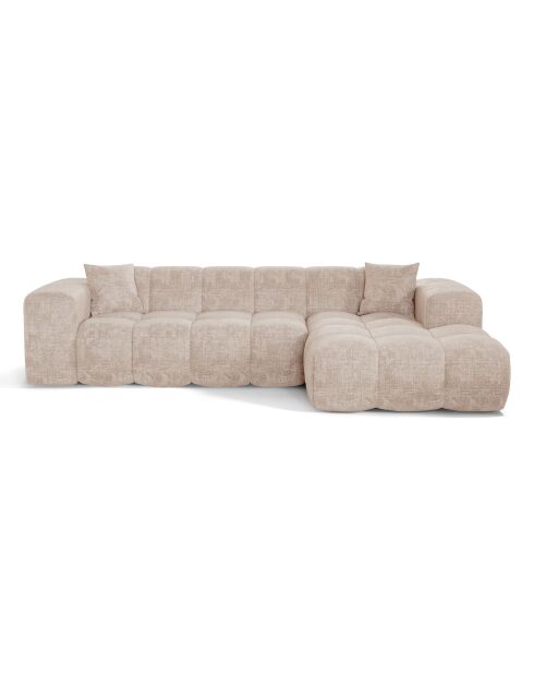 COVA Rechtecksofa Beiger geprägter Samt - 290x94x69,5