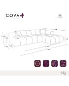 COVA Rechtecksofa Beiger geprägter Samt - 290x94x69,5