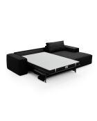 Ausziehbares rechtes Ecksofa, Express-Matratze, 140 cm, RUBY, schwarzer Kord — 320x165x80