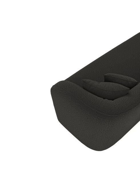 Canapé 2 places EMY Tissu bouclette Noir - 185x88x77