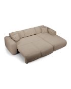Sofá derecho convertible gran angular LIVA, tela Taupe Boucle - 283x180x73