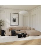 Sofá derecho convertible gran angular LIVA, tela Taupe Boucle - 283x180x73