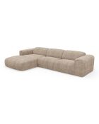 Canapé d'angle gauche convertible express matelas Dunlopillo 140cm NOVA Velours texturé Beige - 299x165x73