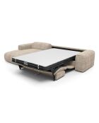 Canapé d'angle gauche convertible express matelas Dunlopillo 140cm NOVA Velours texturé Beige - 299x165x73
