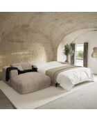 Canapé d'angle gauche convertible express matelas Dunlopillo 140cm NOVA Velours texturé Beige - 299x165x73