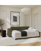 LIVA 4-zits converteerbare bank Olijfgroene Boucle-stof - 240x97x73