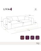 LIVA 4-zits converteerbare bank Olijfgroene Boucle-stof - 240x97x73