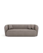 EMY 3-Sitzer-Sofa aus taupefarbenem Webstoff - 205x88x77