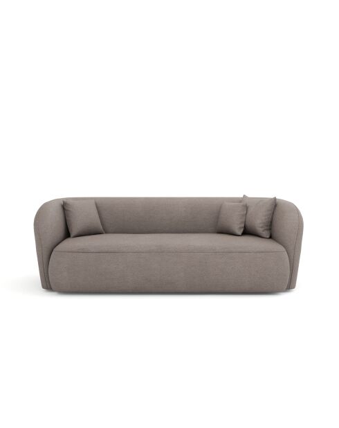 EMY 3-Sitzer-Sofa aus taupefarbenem Webstoff - 205x88x77
