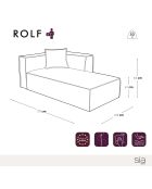 Dormeuse Rolf right in tessuto Terry Off-white - 170x105x63