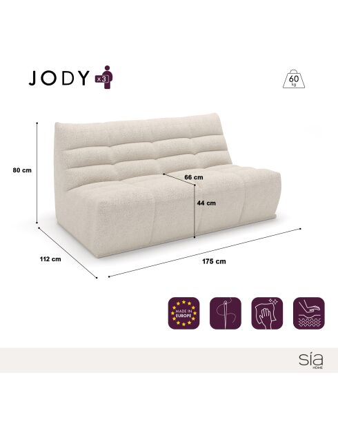 Jody Modulaire 3-zitsbank Velours Taupe beige fluweel - 175x112x80