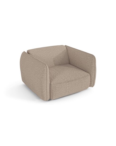Fauteuil LIAM Tissu bouclette Taupe - 118x102x76