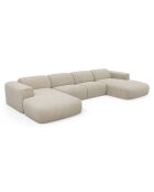 Divano panoramico Velvet con motivi beige - 363x165x73