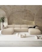 Divano panoramico Velvet con motivi beige - 363x165x73