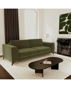 Express Sofamatratze, 160 cm, MILANO, grüner, gemusterter Samt im Vintage-Stil — 230x105x75