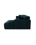 Rechtes Ecksofa mit 2 dekorativen Kissen RUBEN Velours Peacock blauer Samt - 323x173x78