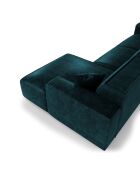 Rechtes Ecksofa mit 2 dekorativen Kissen RUBEN Velours Peacock blauer Samt - 323x173x78