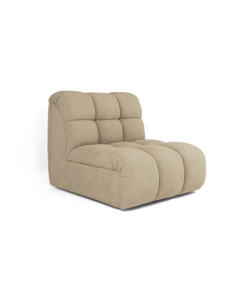 Fauteuil pivotant NELLY Velours côtelé Beige - 81x98x77