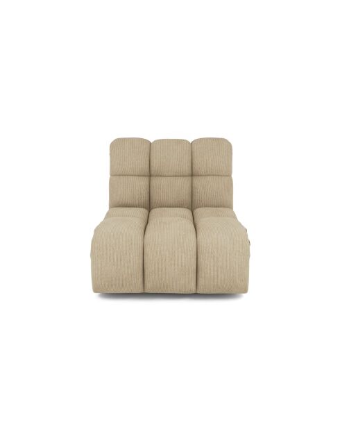 Fauteuil pivotant NELLY Velours côtelé Beige - 81x98x77