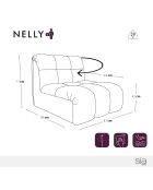 Fauteuil pivotant NELLY Velours côtelé Beige - 81x98x77